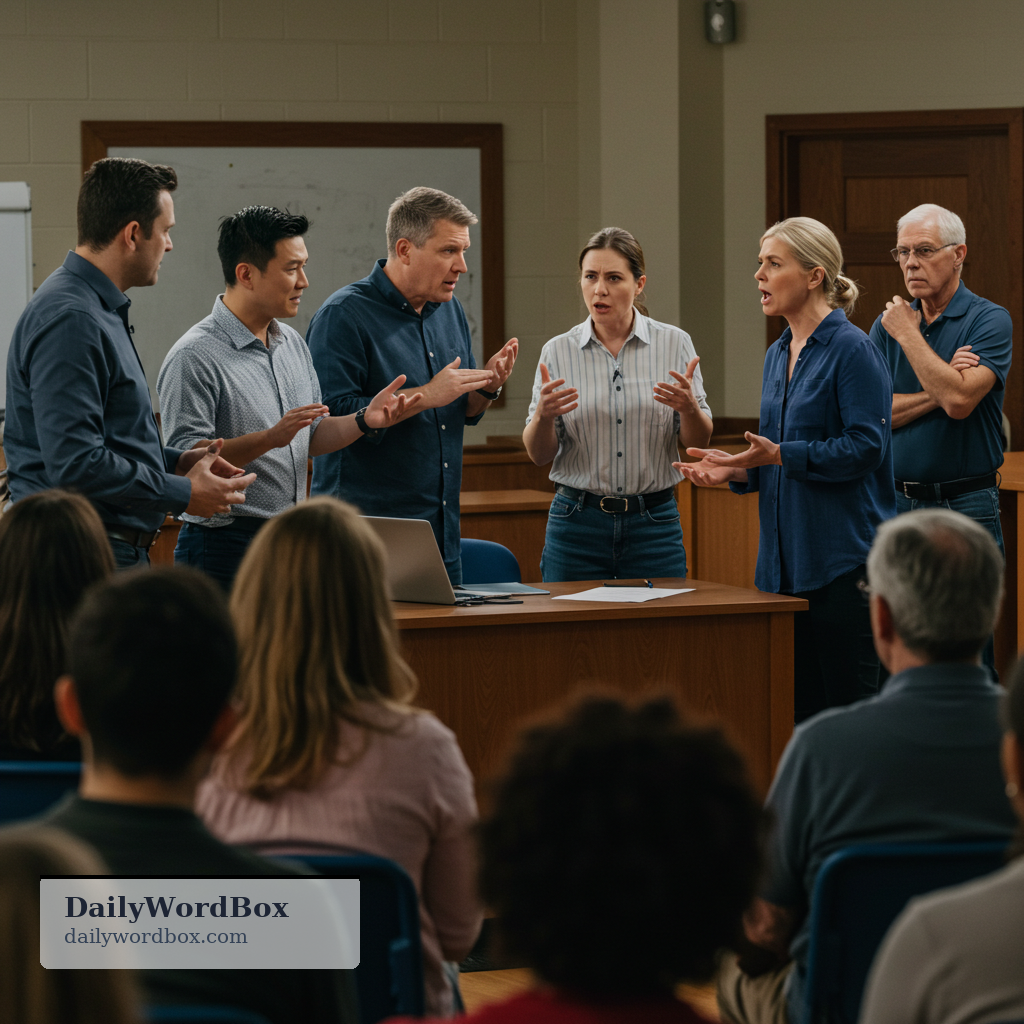 contention: strong disagreement or argument, often public or prolonged