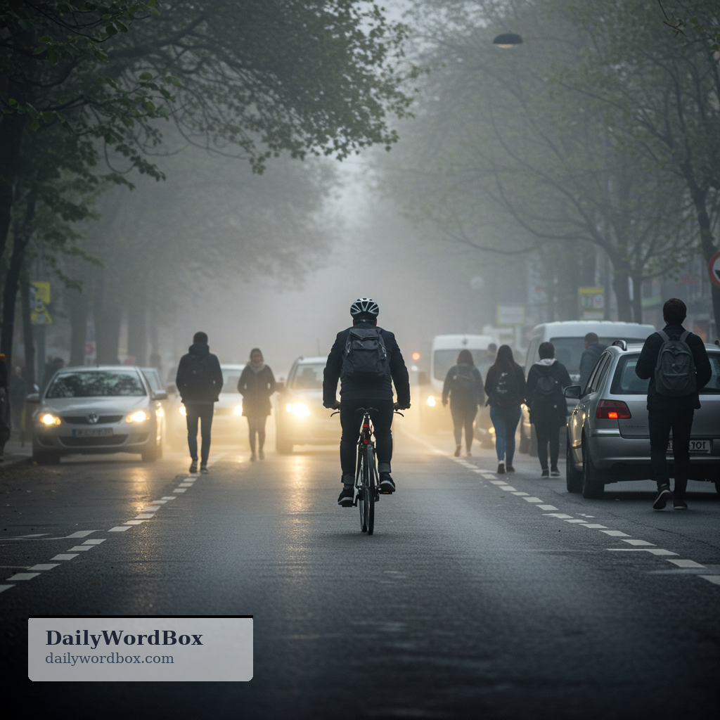 cut through: to move through something that blocks movement, such as traffic, fog, or a crowd
