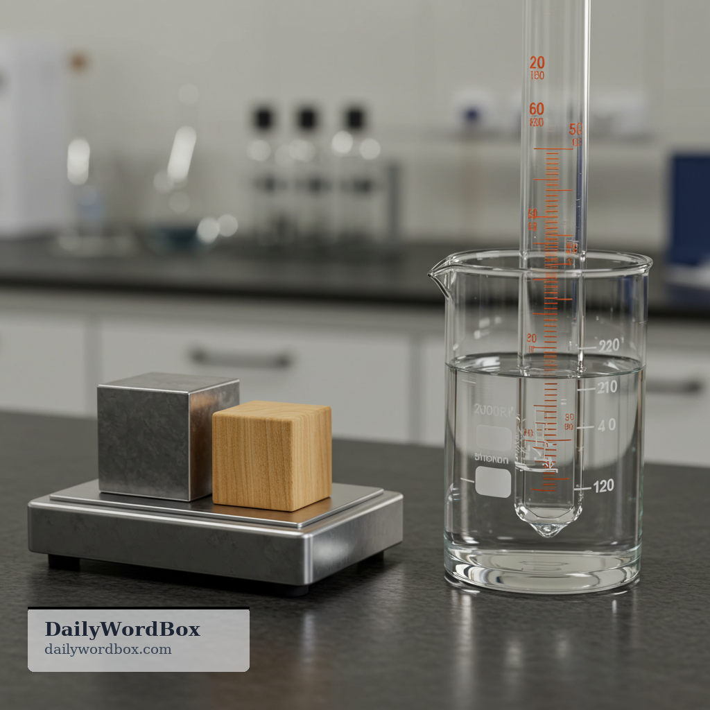density: the amount of mass per unit of volume; how compact or heavy a material is for its size