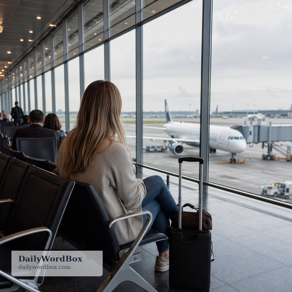 departure gate: The specific area in an airport terminal where passengers wait to board their flight.