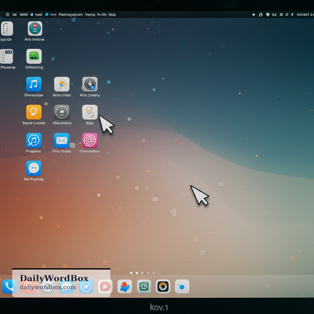 desktop: The main screen area of a computer where icons and windows appear after you log in.