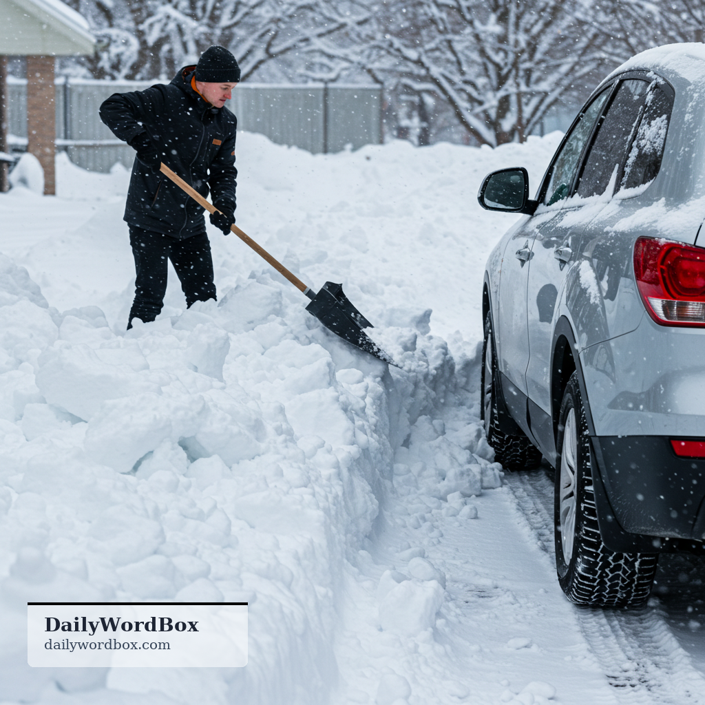 dig out: To remove something from the ground, snow, or another material by digging.