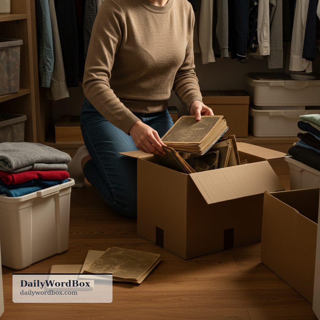 dig out: To find and take out something that is stored away or difficult to locate.