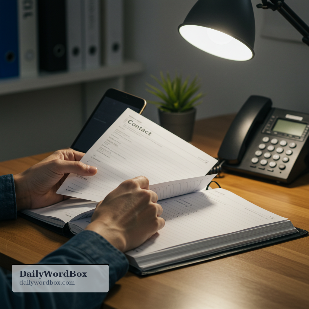 directory: A list of people or organizations with their contact details, often arranged alphabetically.