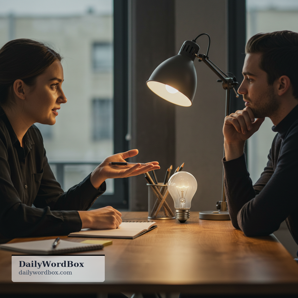 discuss an idea: to talk about an idea in detail, sharing opinions and considering options