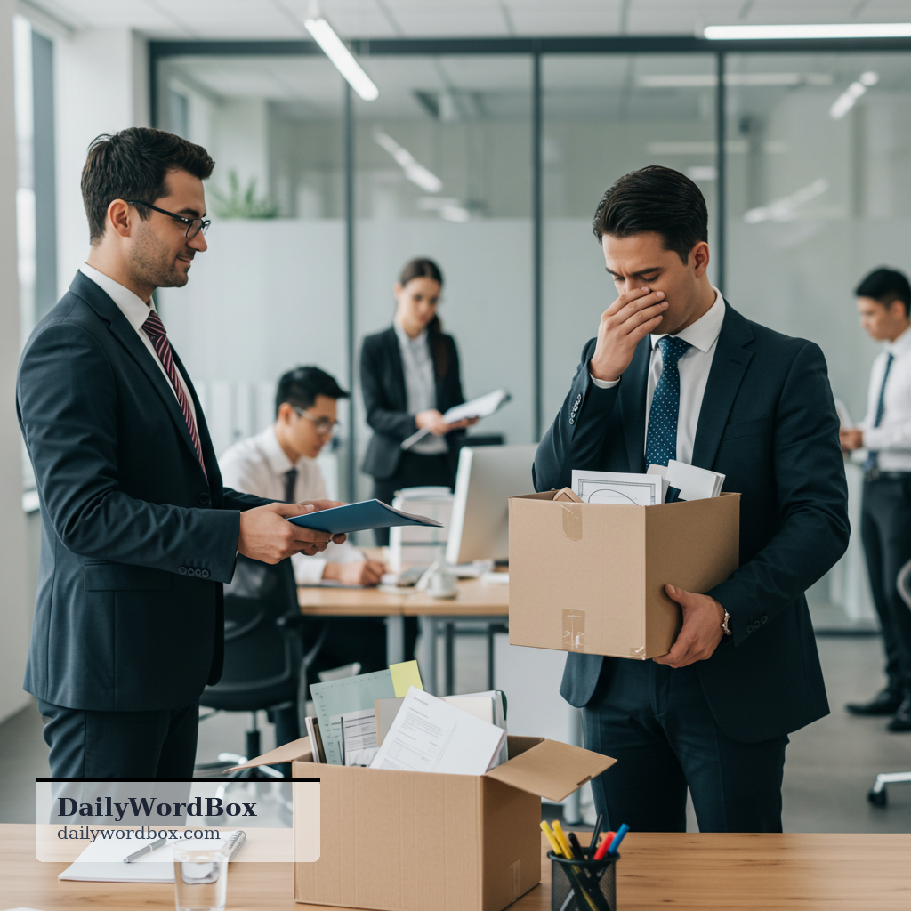 dismissal: the act of ending someone’s employment