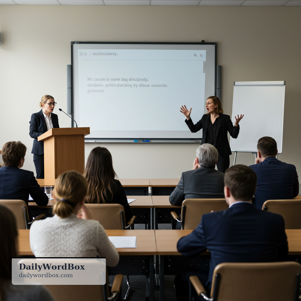 disrupt: to cause disorder by disturbing a meeting, class, or event