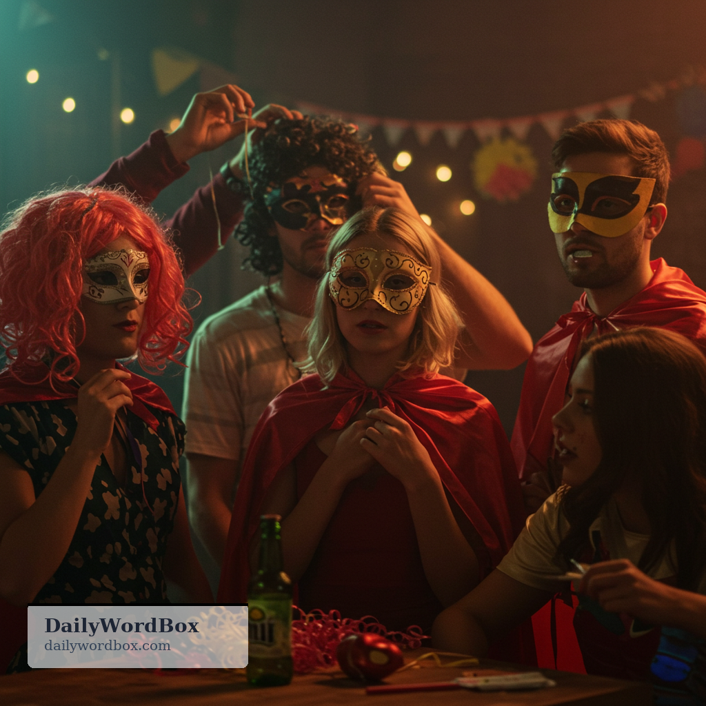 dress up: to wear a costume or change your appearance to look like a character, person, or thing