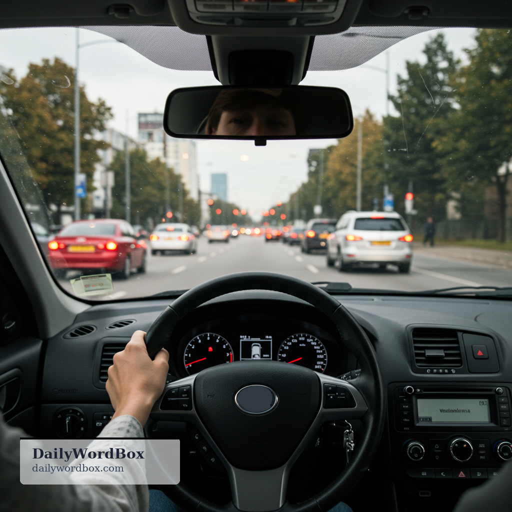 driving: the activity or skill of controlling a vehicle, especially a car