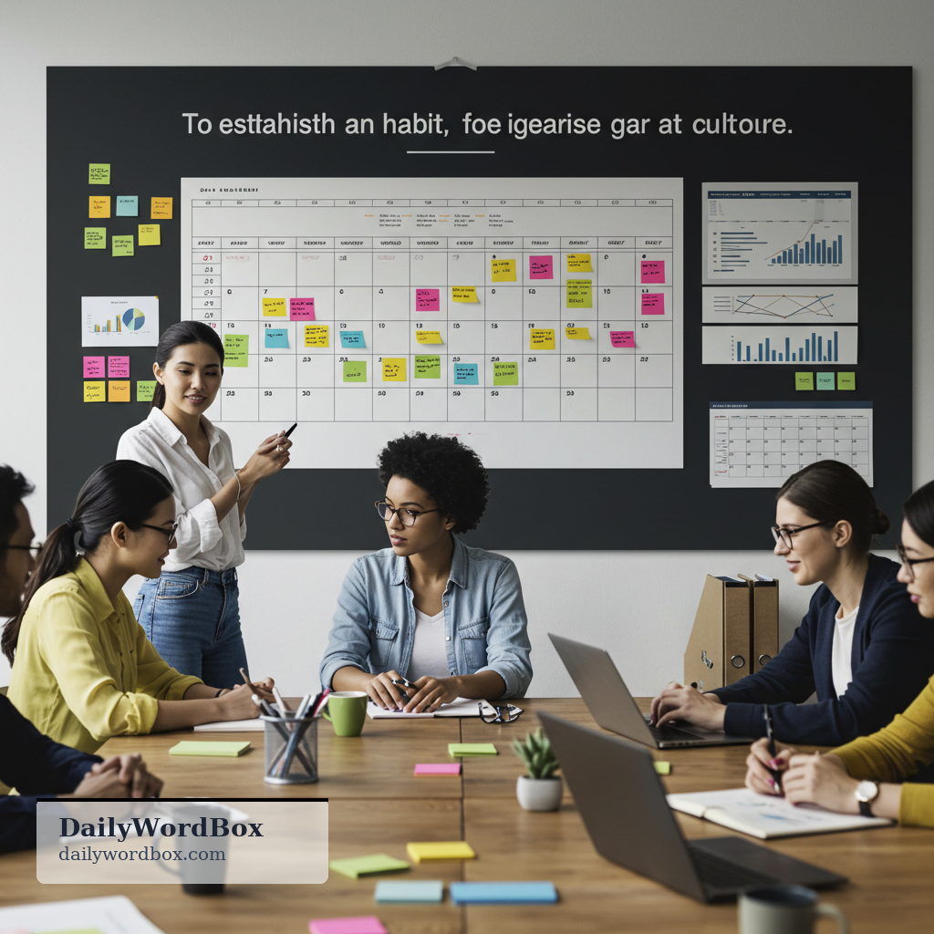 embed: To establish an idea, habit, or practice so strongly that it becomes an integral part of a system or culture.