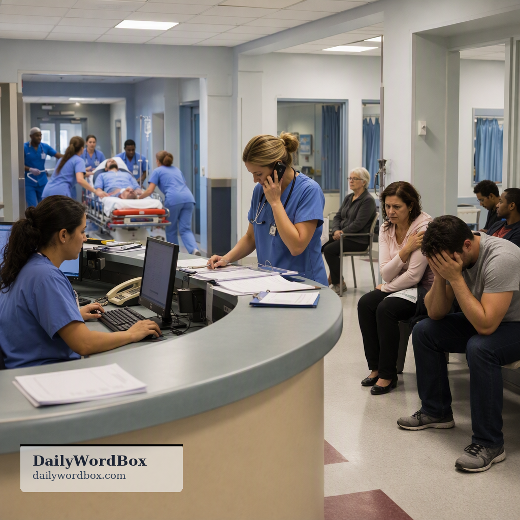 emergency room: A hospital department for treating people with serious or life-threatening conditions that need immediate at…