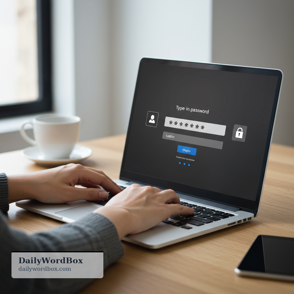enter a password: to type a password into a device or website to gain access