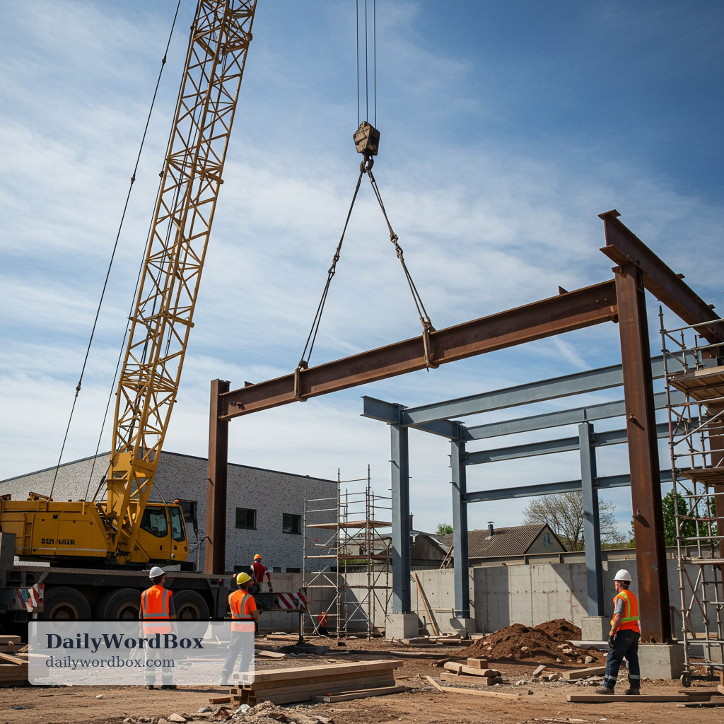 erect: to build, put up, or set something upright, especially a structure