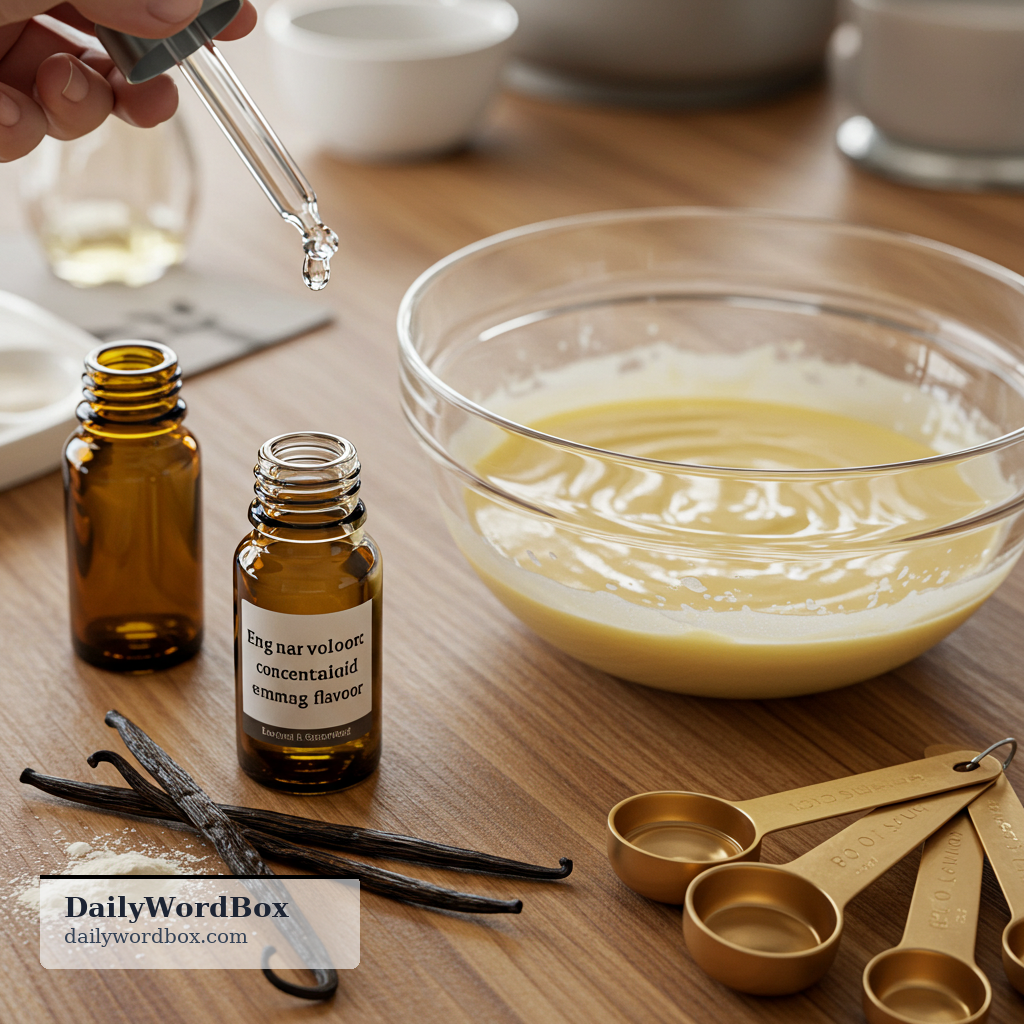 essence: a concentrated liquid that contains a strong smell or flavor, used in cooking or products