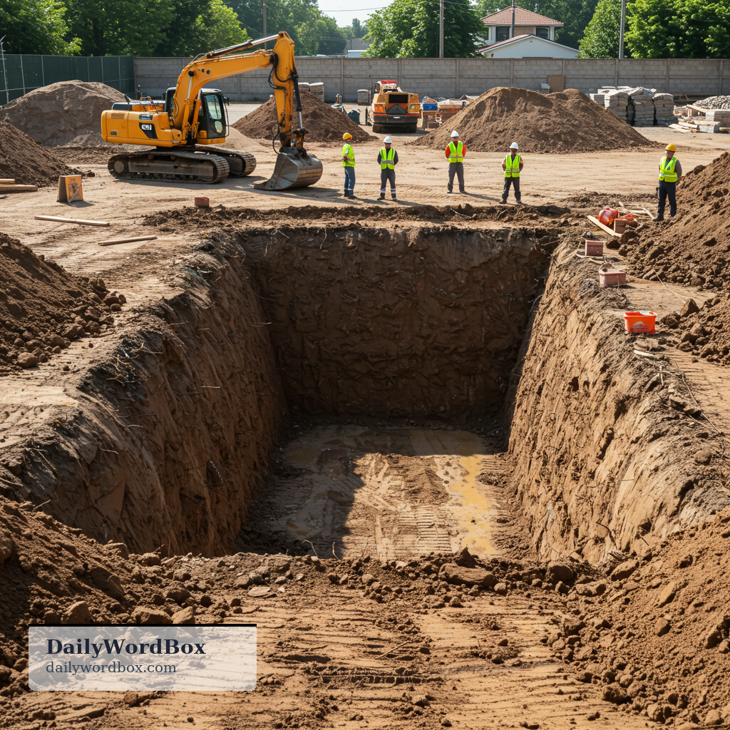 excavations: Excavations refer to the process of digging or the sites where significant digging has occurred.