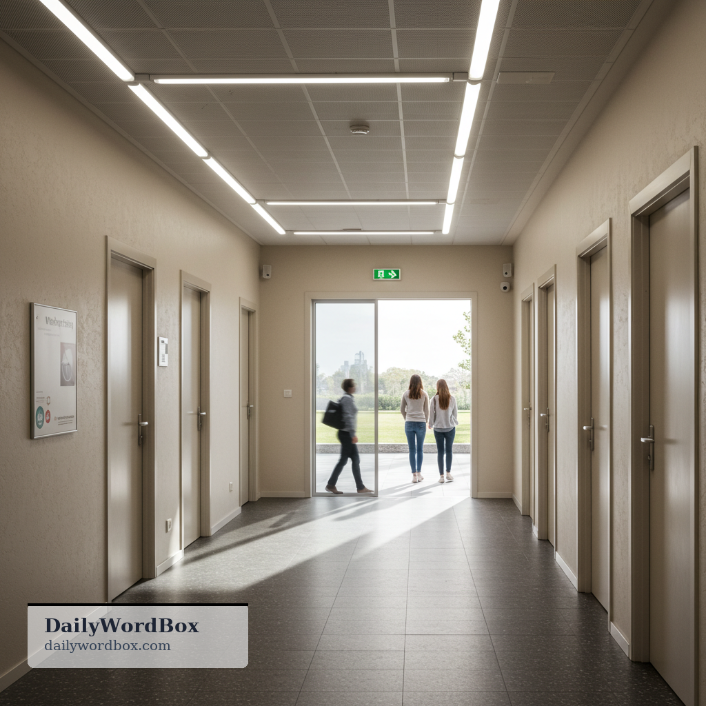 exit: a door, passage, or route that allows you to leave a place
