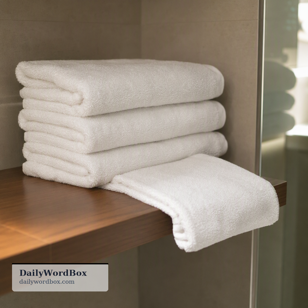 extra towel: An additional towel provided or available beyond the usual or standard supply, often for convenience or specifi…