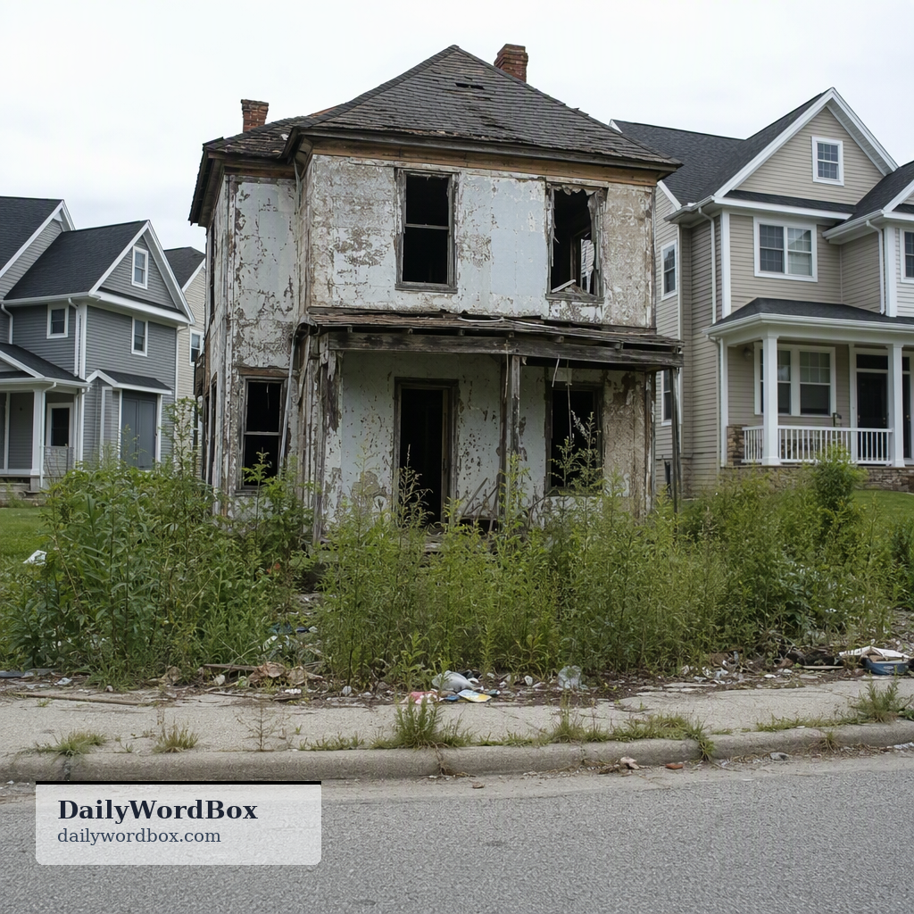 eyesore: Something that is very ugly or unpleasant to look at.