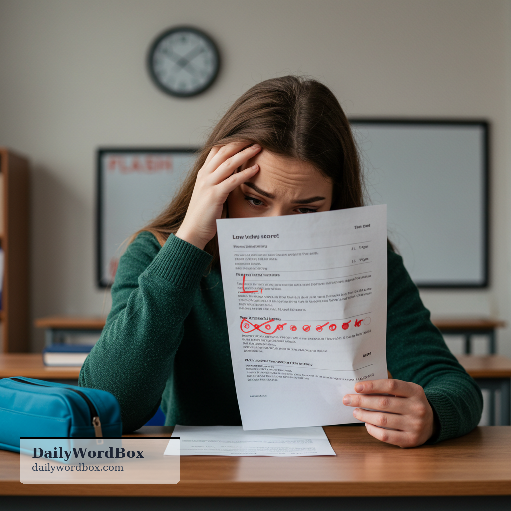 fail an exam: to not achieve the required score or standard to pass a test