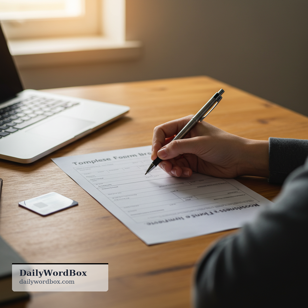 fill in: to complete a form, document, or blanks by adding necessary information