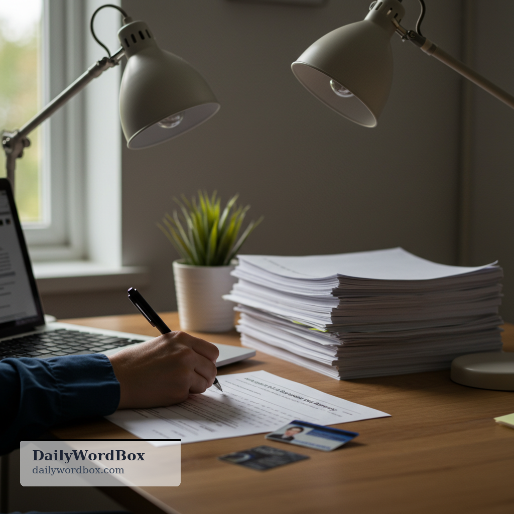 fill out: To complete a form or document by writing the necessary information.
