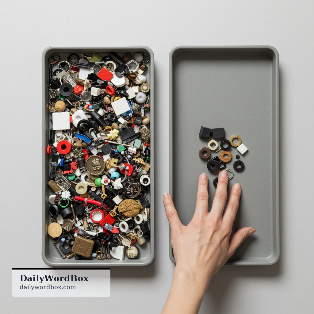 filter: To remove unwanted material or to select only certain items from a larger set.