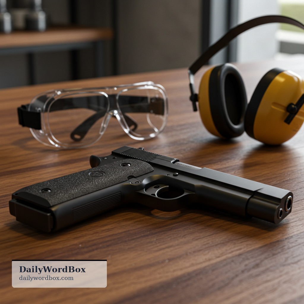 firearm: A gun that fires bullets by using explosive force.