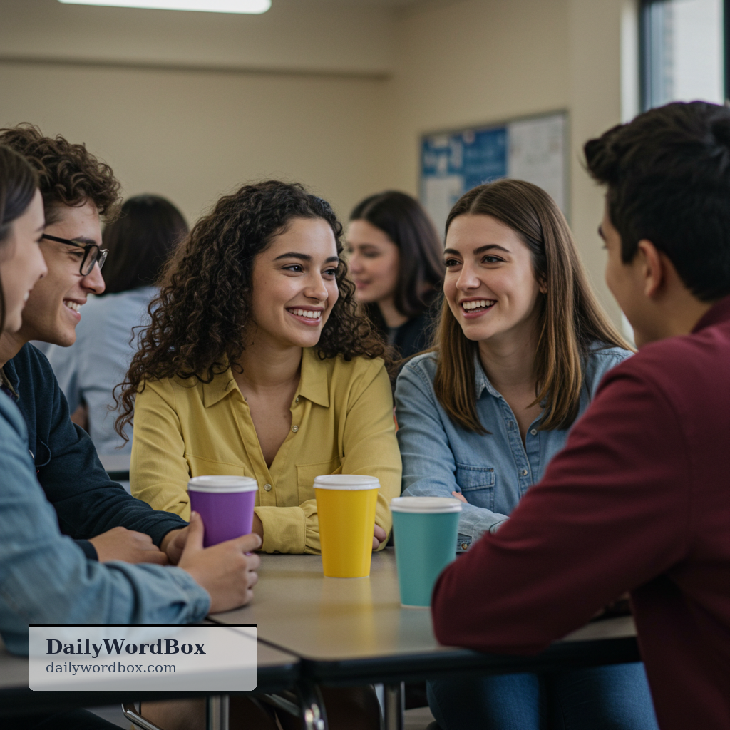 fit in: to feel accepted and comfortable as part of a group