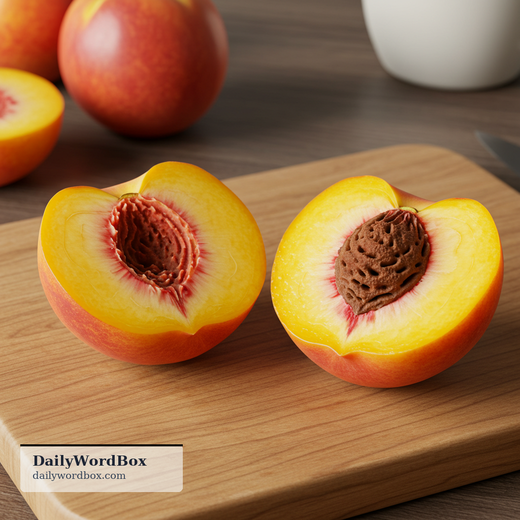 flesh: the soft, edible inside part of a fruit