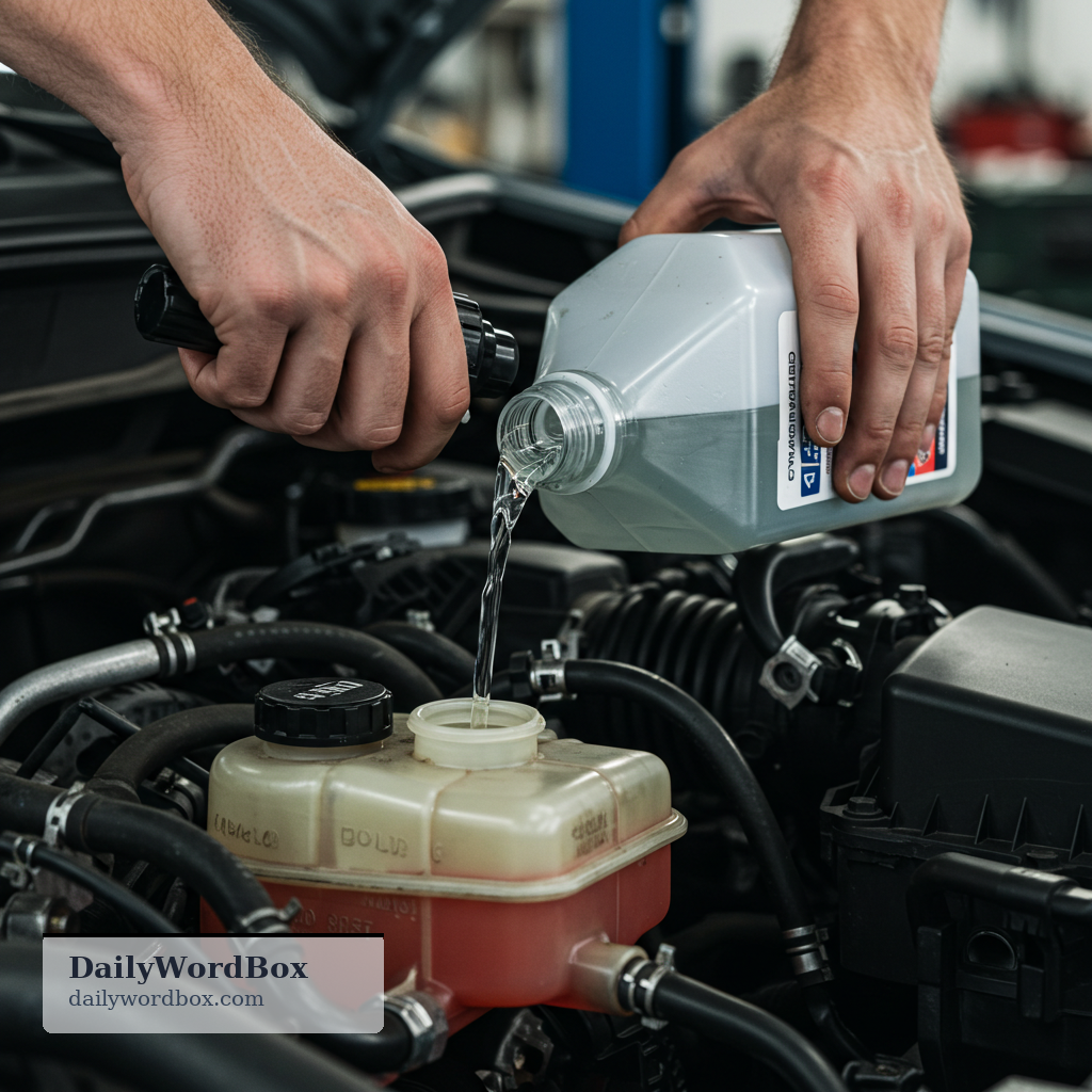 fluid: A liquid used in a machine or system, especially for cooling, lubrication, or operation.