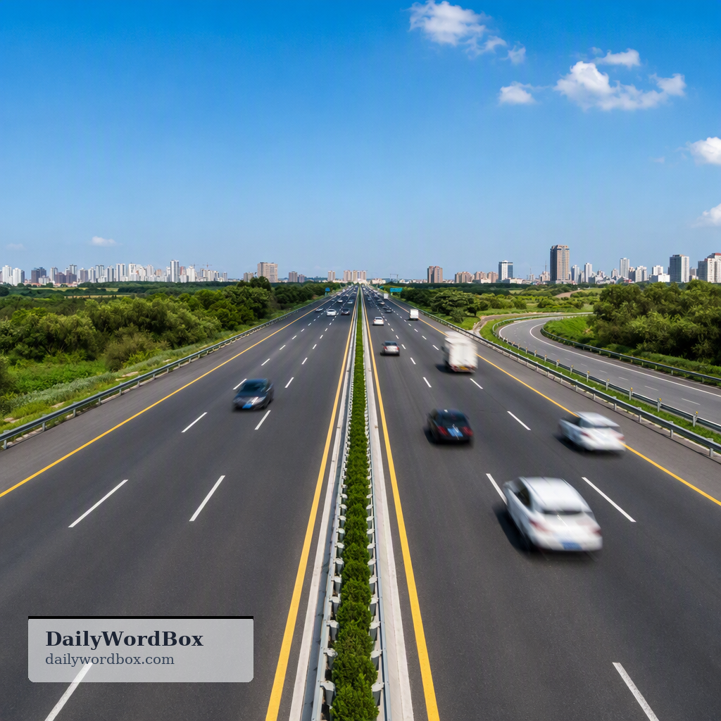 freeway: A freeway is a major multi-lane highway designed for high-speed traffic, typically without tolls or intersections a…