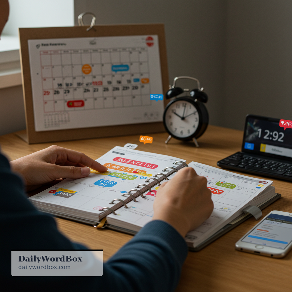 full schedule: a timetable that has no free time because many activities or appointments are planned