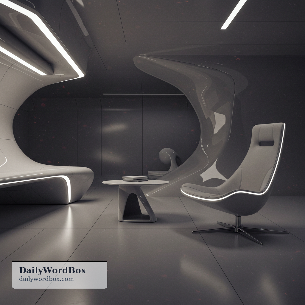 futurism: a style or approach in art and design that looks forward and uses sleek, modern, technology-inspired forms