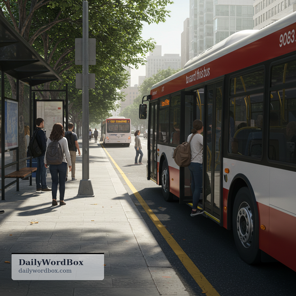 get on the bus: to board a bus; to enter a bus as a passenger