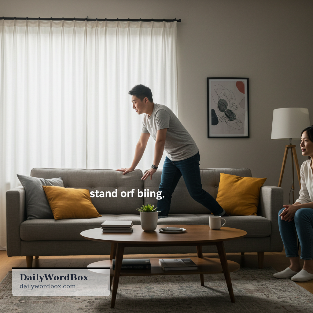 get up: to stand after sitting or lying down