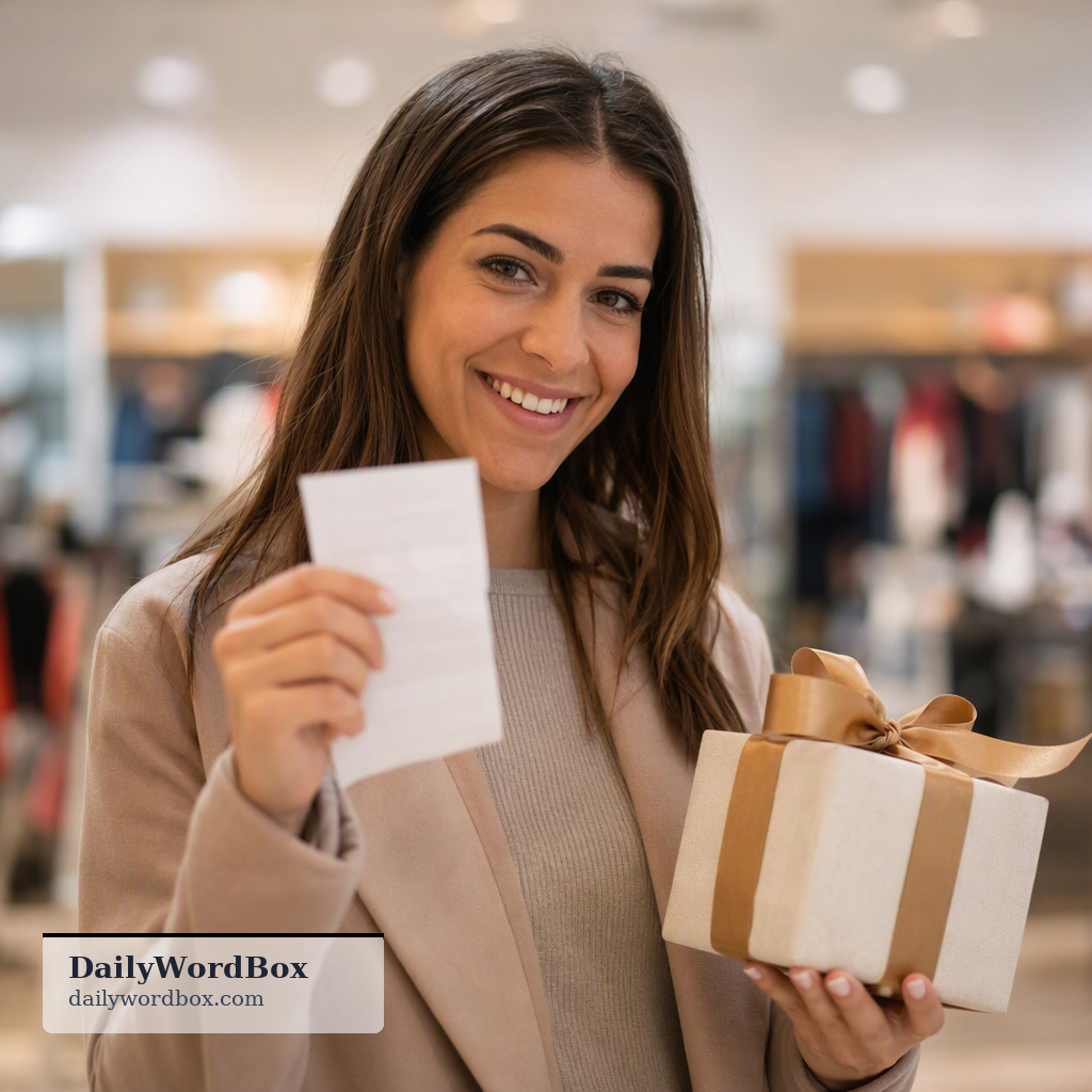 gift receipt: A receipt provided by a store that shows proof of purchase but omits the price, allowing the recipient of a gi…