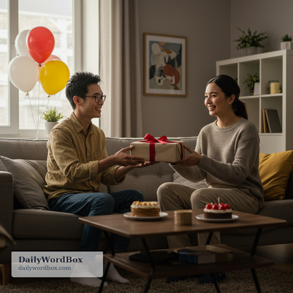give a gift: to present something to someone as a gift
