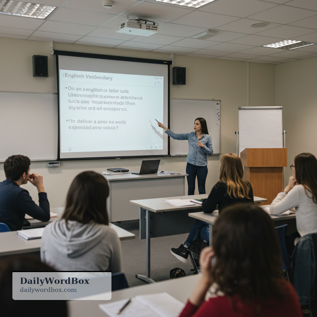 give a lecture: to deliver a formal talk to an audience, usually to teach or explain a topic