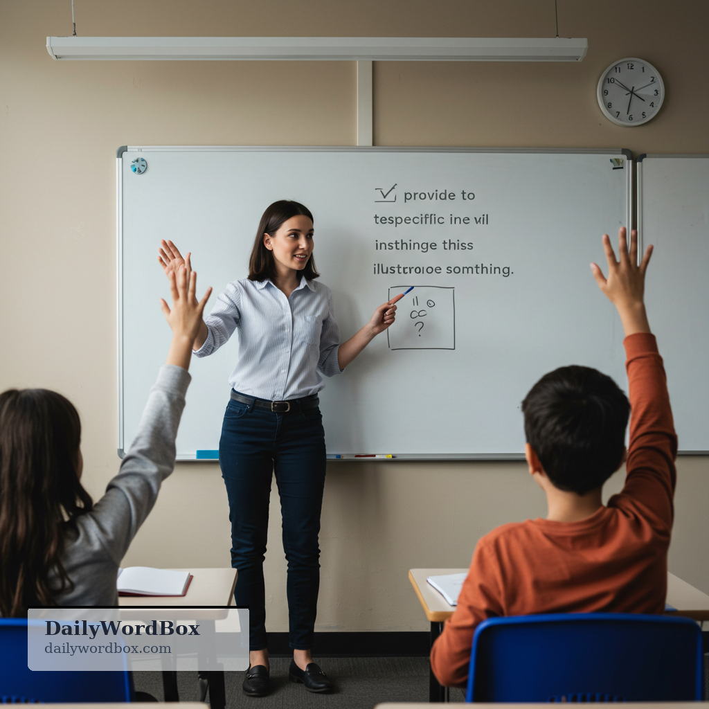 give an example: to provide a specific instance to explain or illustrate something