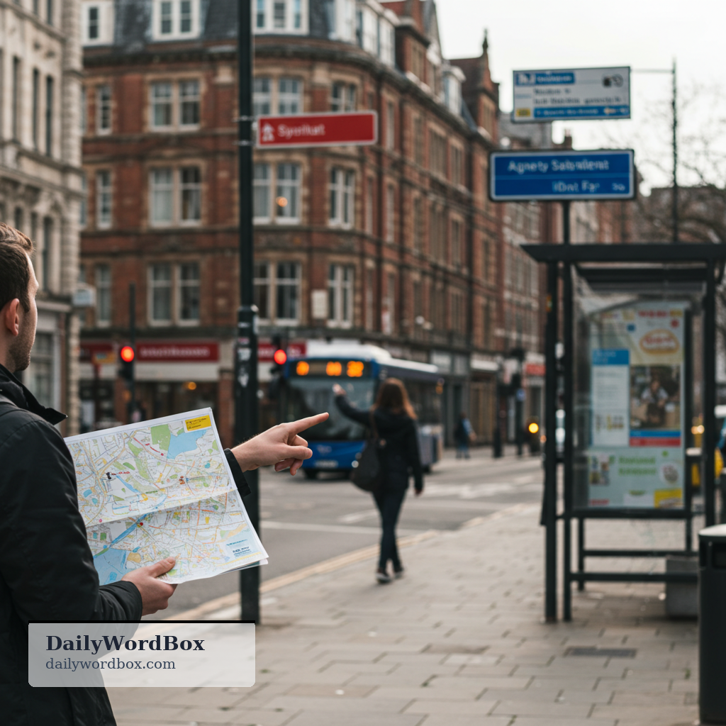 give directions: to tell someone how to get to a place by describing the route