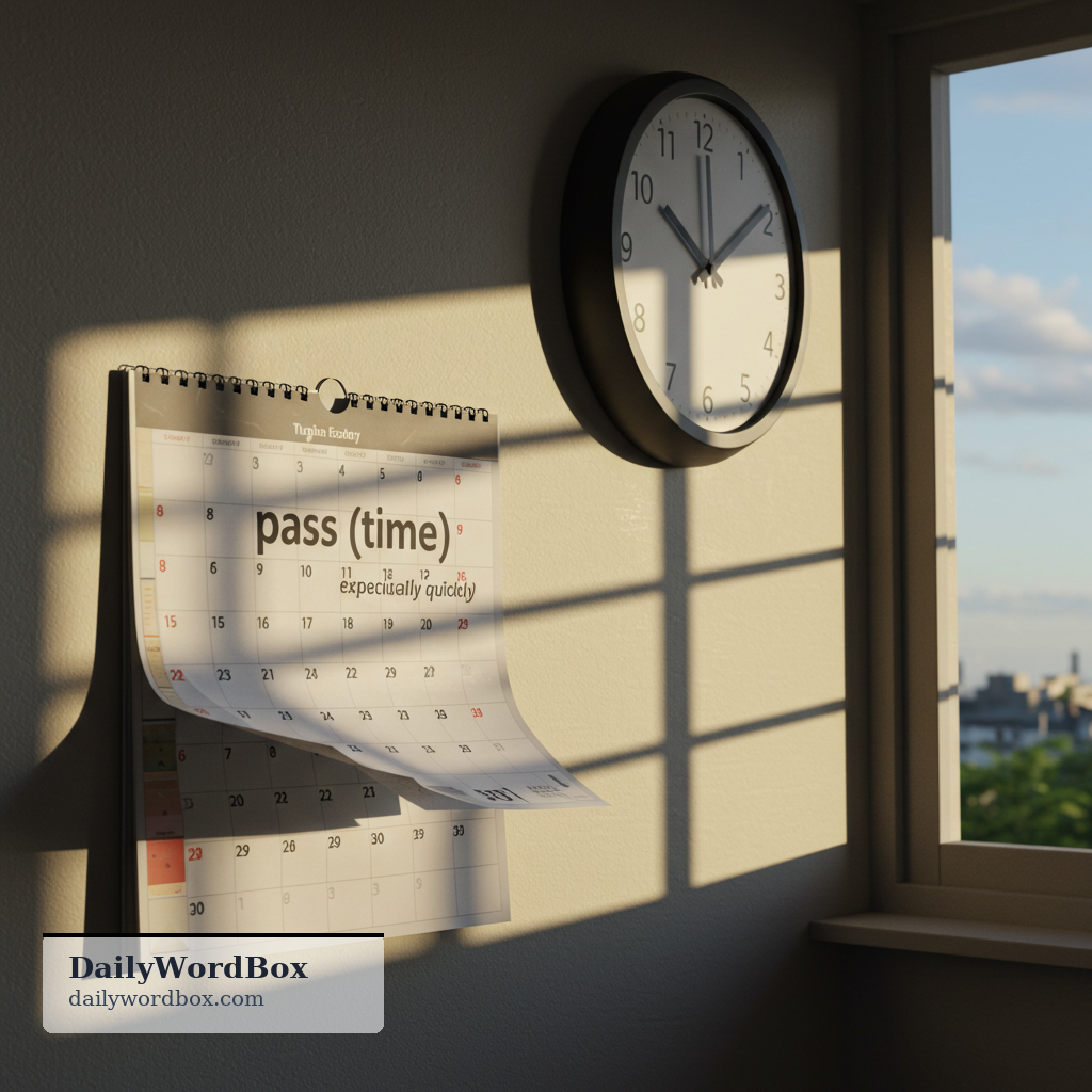go by: to pass (time), especially quickly