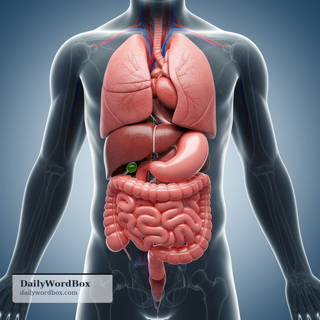 gut: the stomach and intestines; the digestive system inside the body