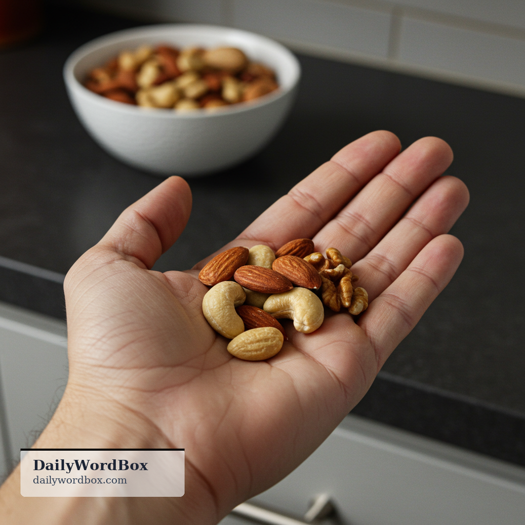handful: the amount of something that can be held in one hand