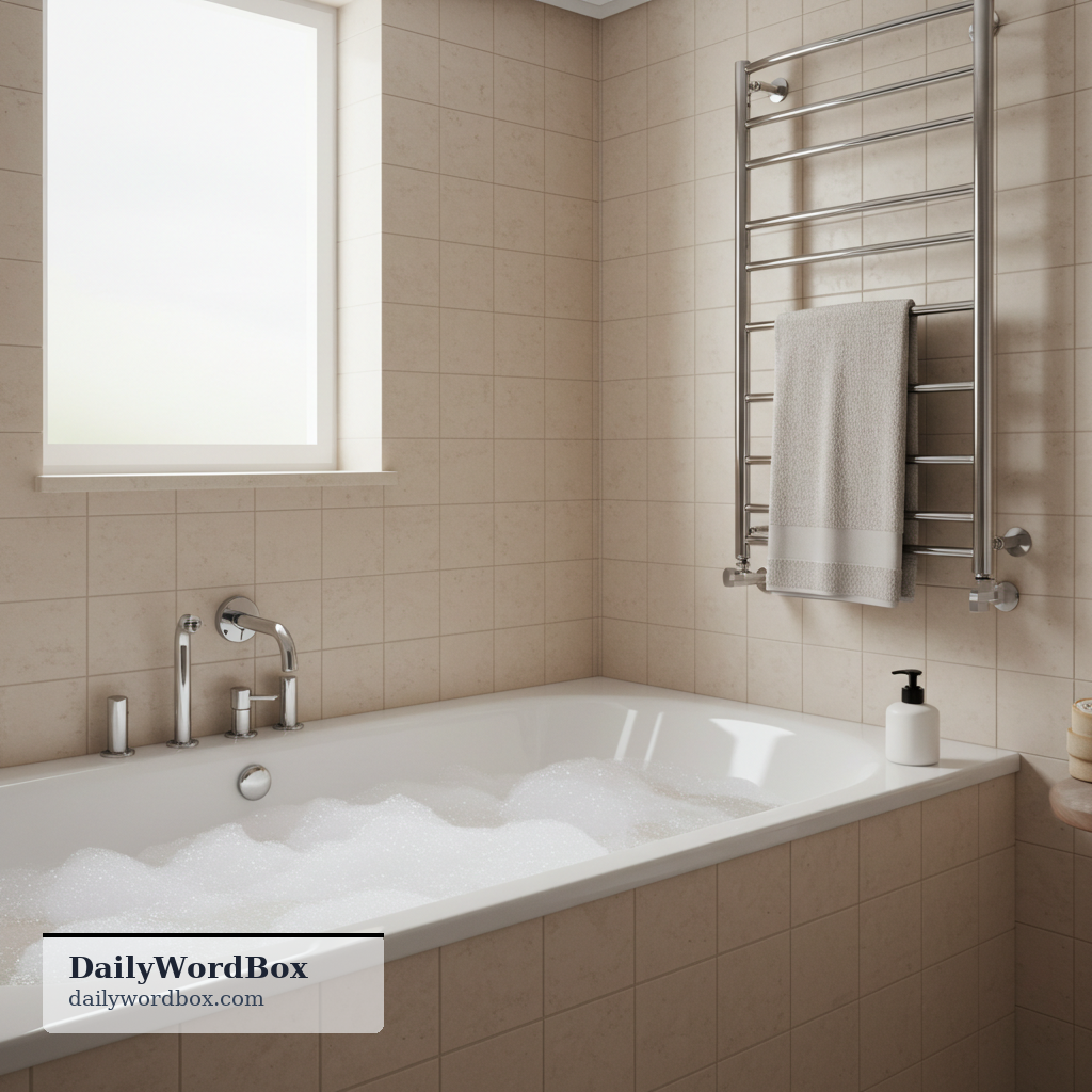 have a bath: to wash yourself by soaking in a bathtub