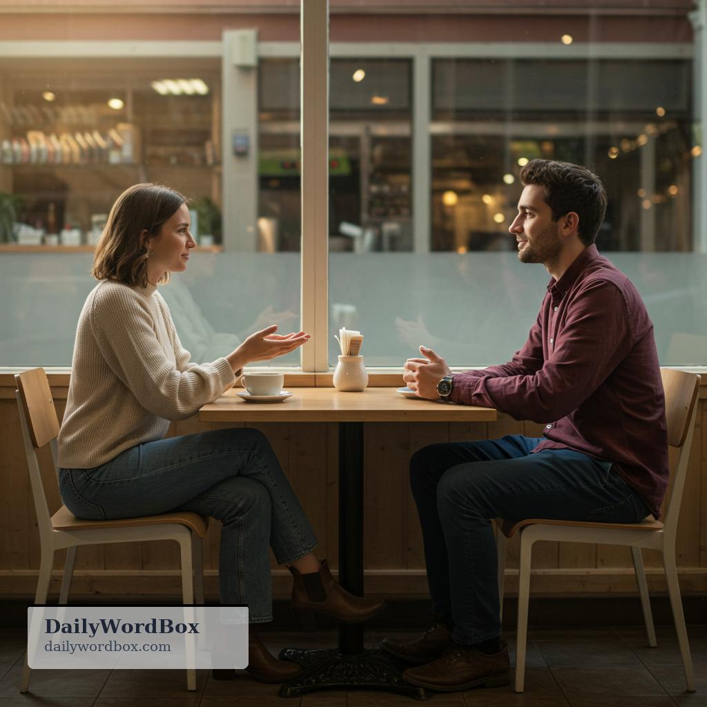 have a conversation: to talk with someone in an exchange of ideas or information