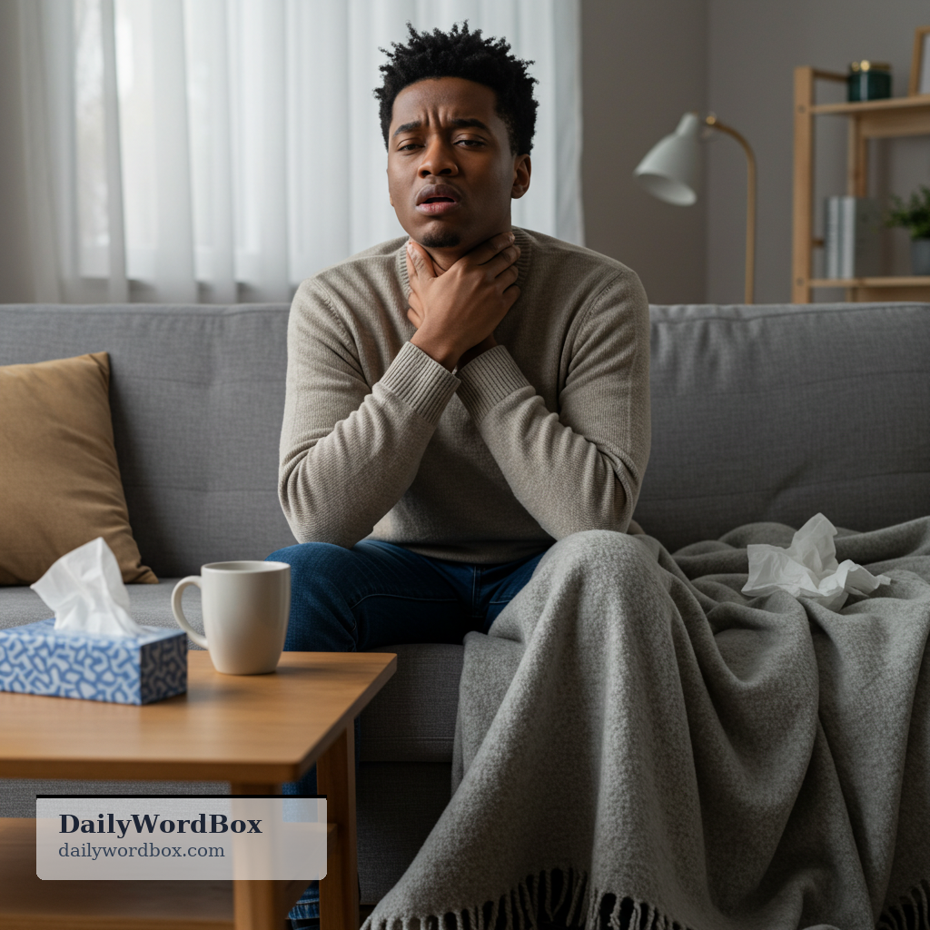 have a sore throat: to experience pain, scratchiness, or irritation in the throat, often due to illness