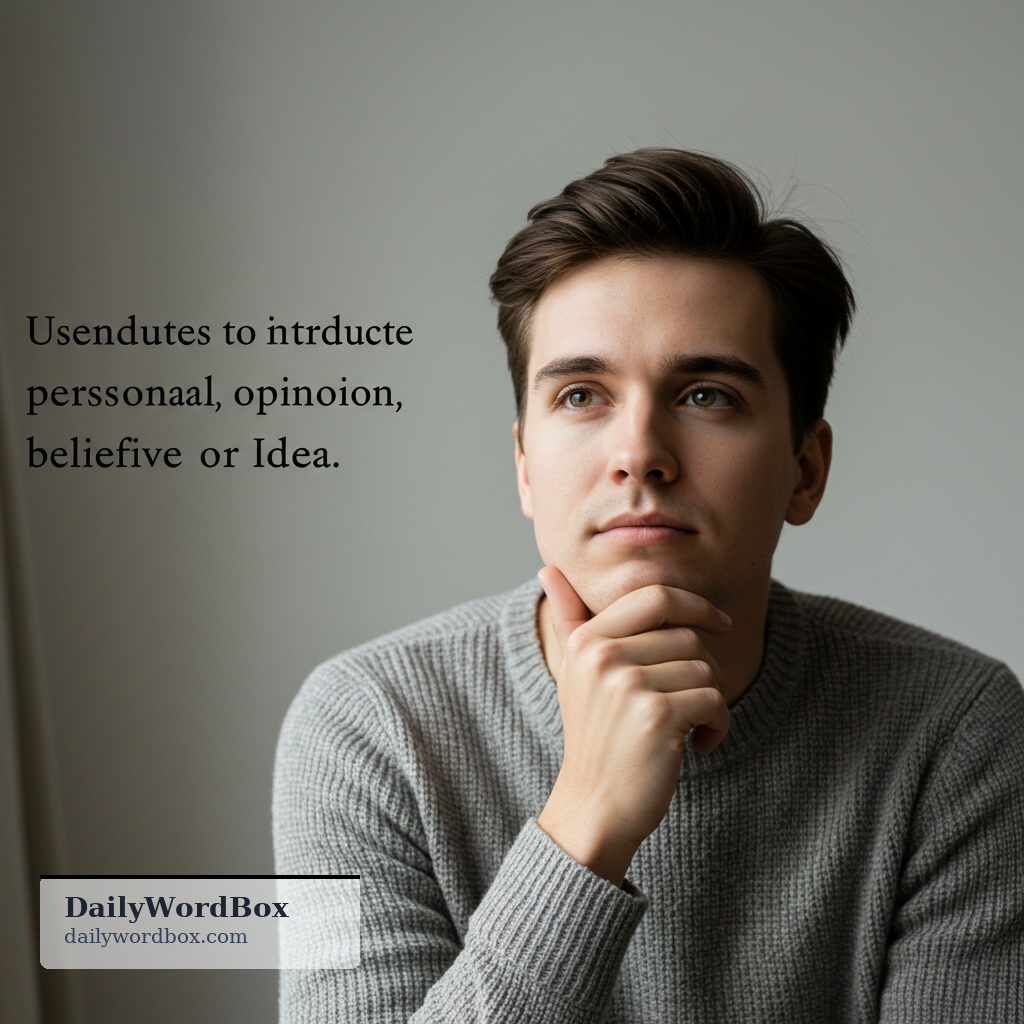 I think that: Used to introduce a personal opinion, belief, or idea.