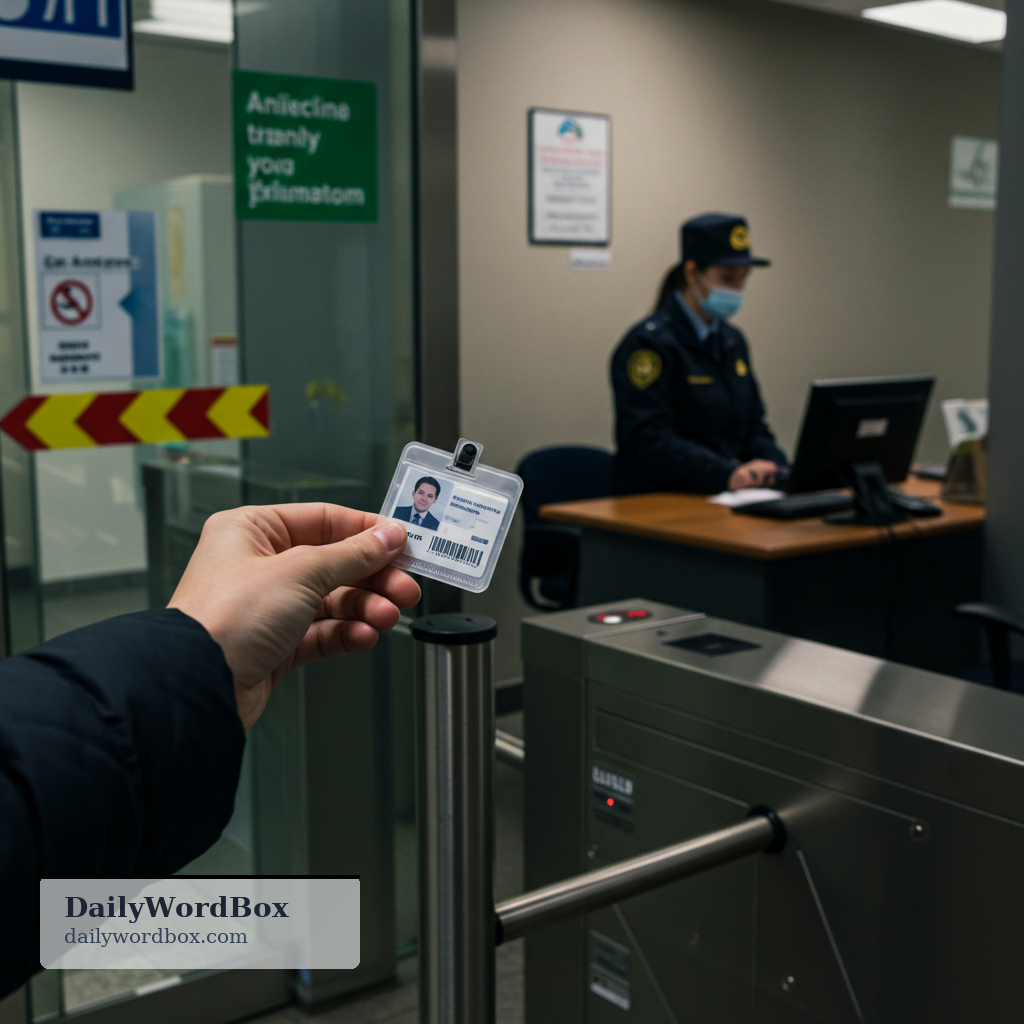 ID card: an official card used to prove who someone is, often with a photo and personal details