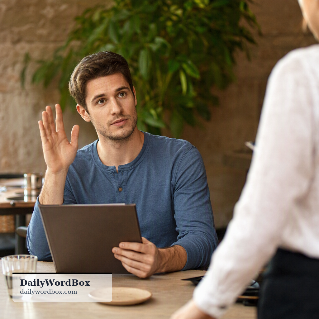 I'd like to order.: A polite and common way to tell a server or staff member in a restaurant, cafe, or similar establishment…