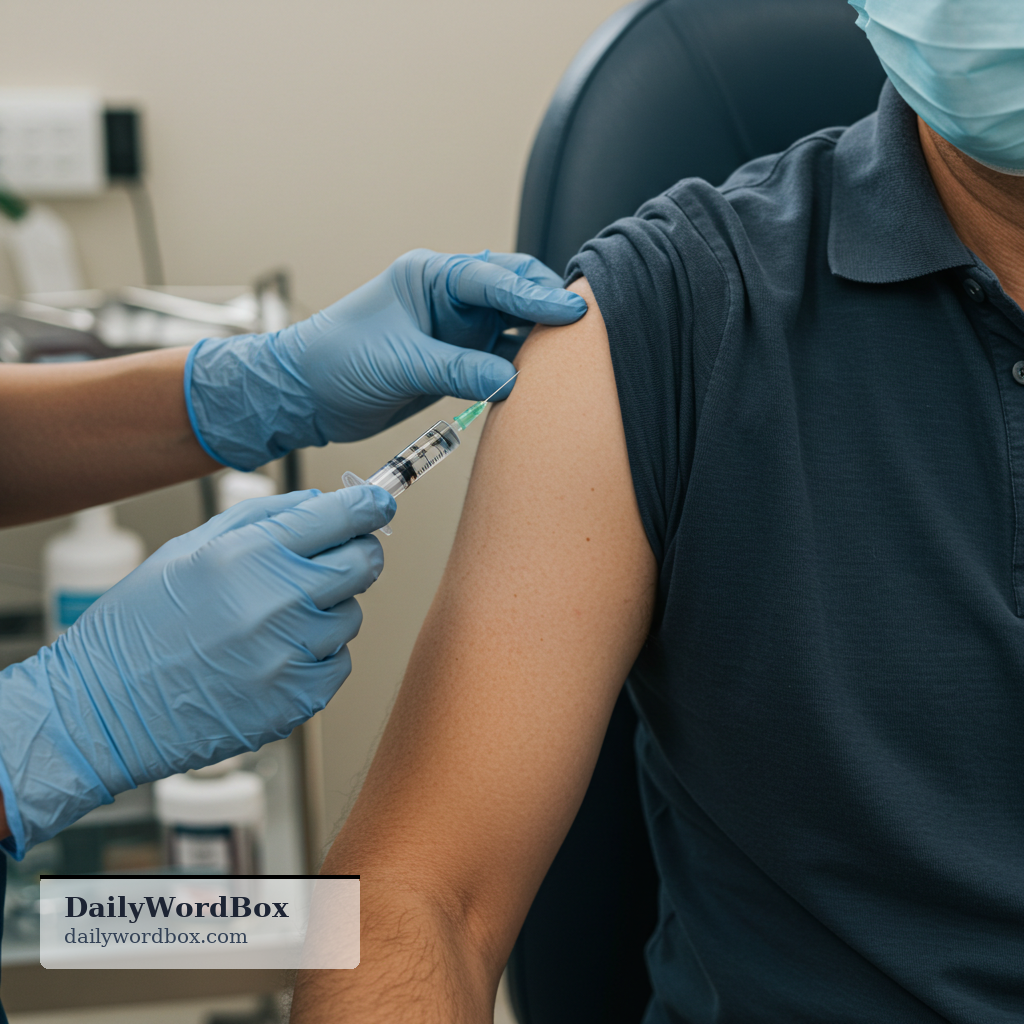 injection: An injection typically refers to the act of administering a liquid substance, such as a medicine, into a body usi…